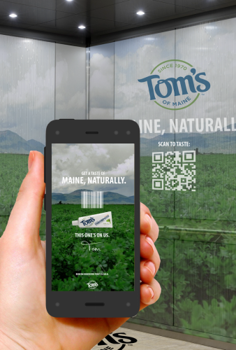 image of smartphone scanning tom's of maine qr code