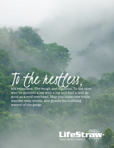 LifeStraw - to the restless print ad